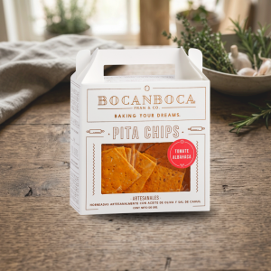 Pan crocante tomate albahaca 120 gramos artesanal aperitivo gourmet Bocanboca